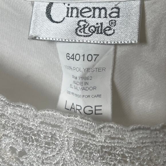 Cinema Etoile White Satin Shirt Size Large L - Picture 2 of 5